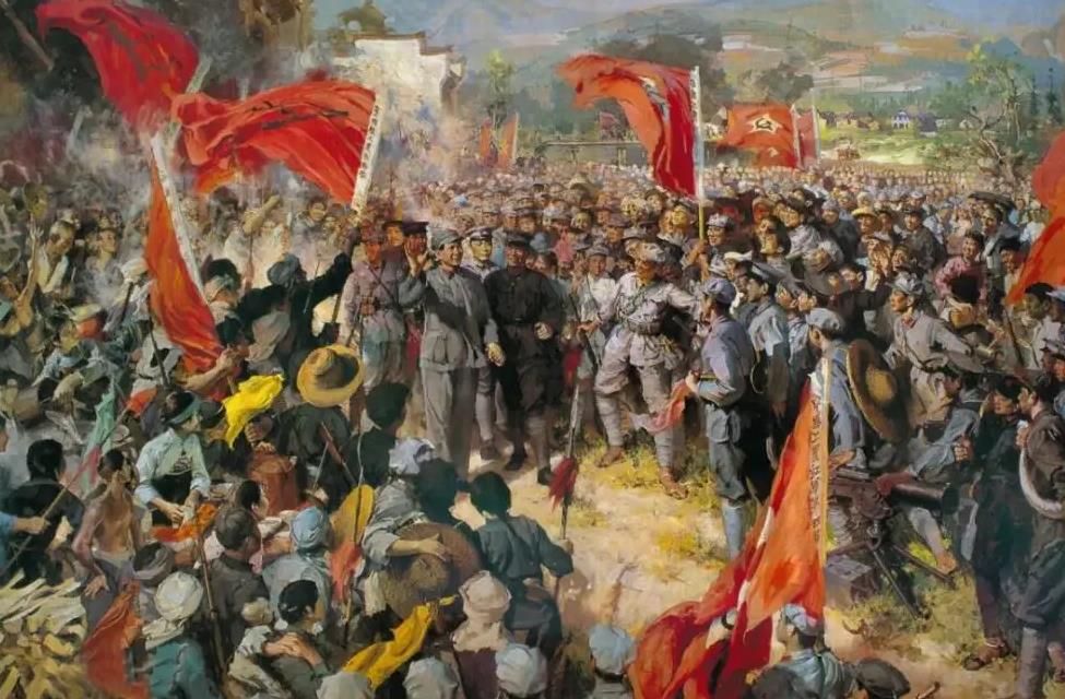 井岡山大事記油畫